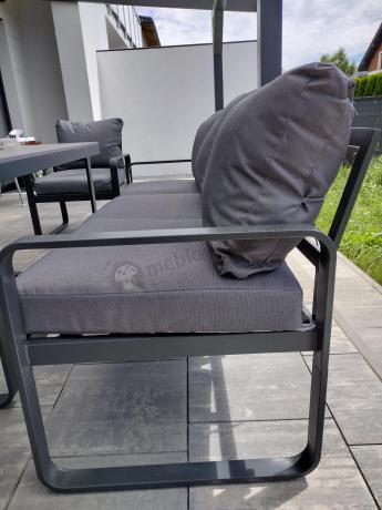 Meble ogrodowe dla 8 osób - sofy 175cm, fotele, stół obiadowy 160cm - Panaon Grande GG