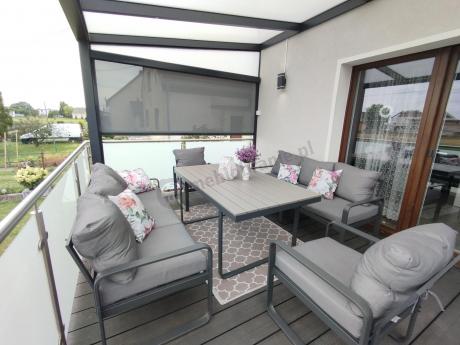 Meble ogrodowe dla 8 osób - sofy 175cm, fotele, stół obiadowy 160cm - Panaon Grande GG