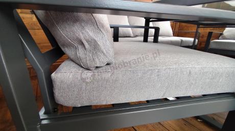 Meble ogrodowe dla 8 osób - sofy 175cm, fotele, szklany stół 160cm - Panaon Grande Elite LG