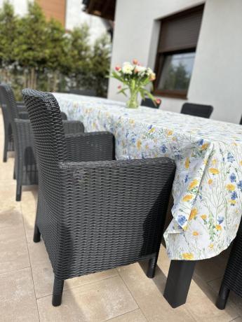 Meble ogrodowe dla 8 osób z dużym stołem Meblobranie TJD8 grafit