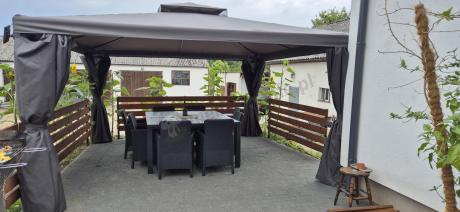 Meble ogrodowe dla 8 osób z dużym stołem Meblobranie TJD8 grafit