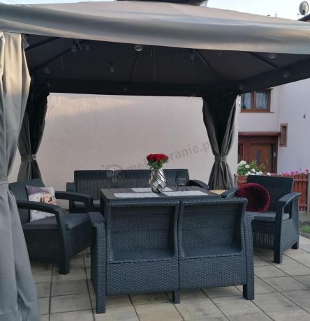 Meble Ogrodowe Meblobranie CTL7 z podnoszonym stolikiem Grafit