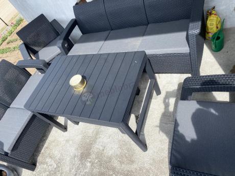 Meble Ogrodowe Meblobranie CTL7 z podnoszonym stolikiem Grafit