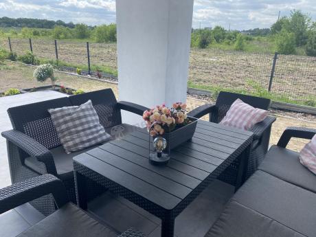 Meble Ogrodowe Meblobranie CTL7 z podnoszonym stolikiem Grafit