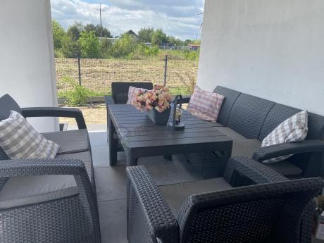 Meble Ogrodowe Meblobranie CTL7 z podnoszonym stolikiem Grafit