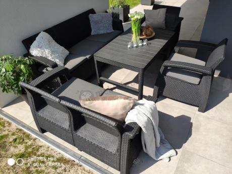 Meble Ogrodowe Meblobranie CTL7 z podnoszonym stolikiem Grafit