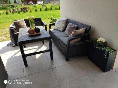 Meble Ogrodowe Meblobranie CTL7 z podnoszonym stolikiem Grafit