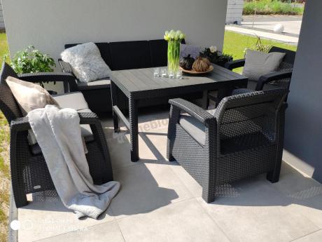 Meble Ogrodowe Meblobranie CTL7 z podnoszonym stolikiem Grafit