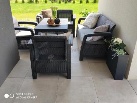 Meble Ogrodowe Meblobranie CTL7 z podnoszonym stolikiem Grafit