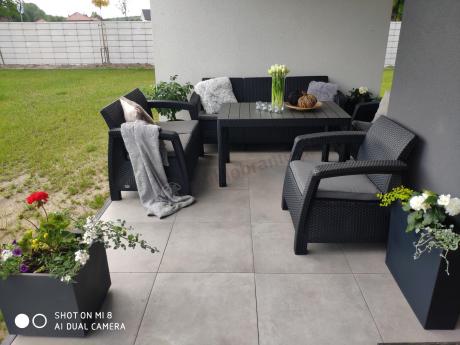 Meble Ogrodowe Meblobranie CTL7 z podnoszonym stolikiem Grafit