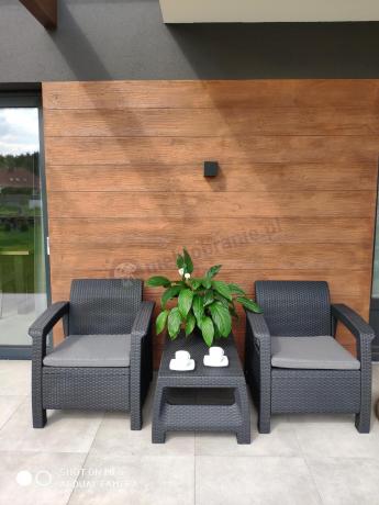 Meble Ogrodowe Meblobranie CTL7 z podnoszonym stolikiem Grafit