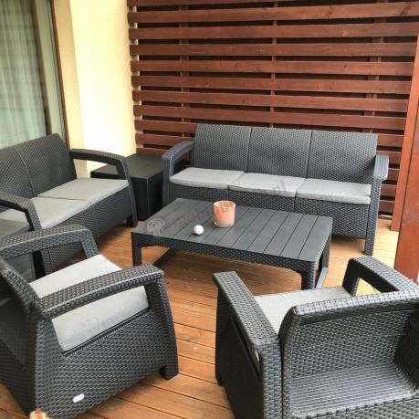 Meble Ogrodowe Meblobranie CTL7 z podnoszonym stolikiem Grafit