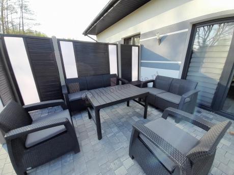 Meble Ogrodowe Meblobranie CTL7 z podnoszonym stolikiem Grafit