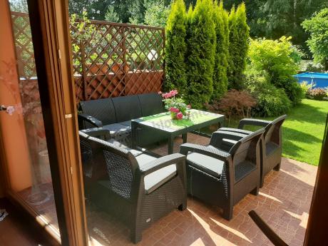 Meble Ogrodowe Meblobranie CTL7 z podnoszonym stolikiem Grafit