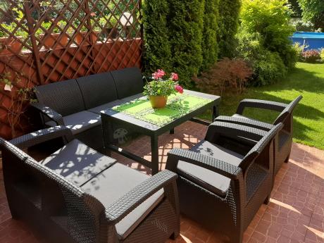 Meble Ogrodowe Meblobranie CTL7 z podnoszonym stolikiem Grafit