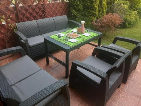 Meble Ogrodowe Meblobranie CTL7 z podnoszonym stolikiem Grafit