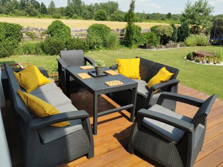 Meble Ogrodowe Meblobranie CTL7 z podnoszonym stolikiem Grafit