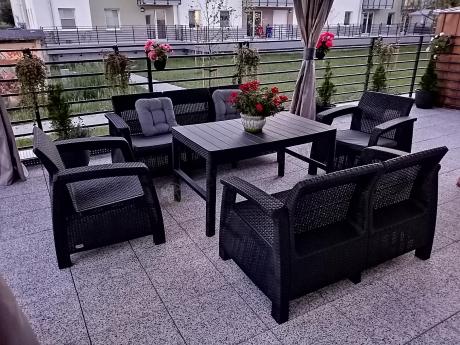 Meble Ogrodowe Meblobranie CTL7 z podnoszonym stolikiem Grafit