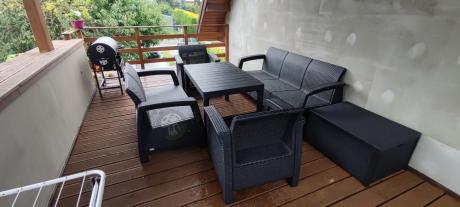 Meble Ogrodowe Meblobranie CTL7 z podnoszonym stolikiem Grafit