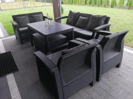 Meble Ogrodowe Meblobranie CTL7 z podnoszonym stolikiem Grafit