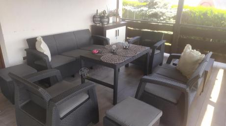 Meble Ogrodowe Meblobranie CTL7 z podnoszonym stolikiem Grafit