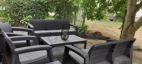 Meble Ogrodowe Meblobranie CTL7 z podnoszonym stolikiem Grafit