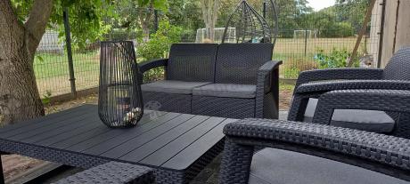 Meble Ogrodowe Meblobranie CTL7 z podnoszonym stolikiem Grafit