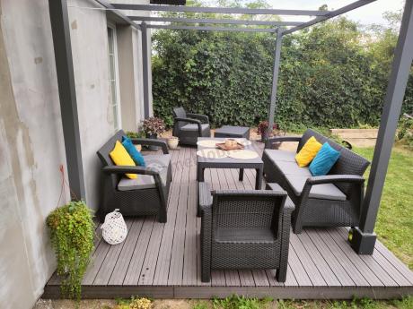 Meble Ogrodowe Meblobranie CTL7 z podnoszonym stolikiem Grafit