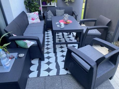 Meble Ogrodowe Meblobranie CTL7 z podnoszonym stolikiem Grafit