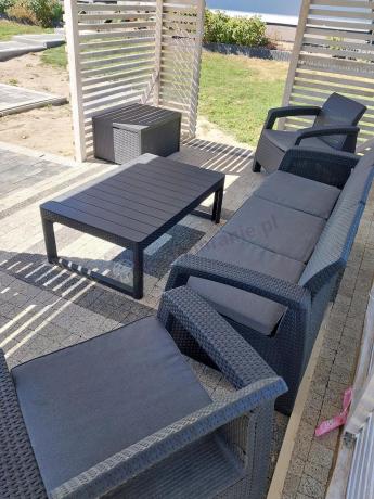 Meble Ogrodowe Meblobranie CTL7 z podnoszonym stolikiem Grafit