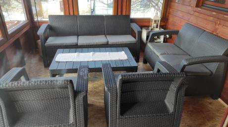 Meble Ogrodowe Meblobranie CTL7 z podnoszonym stolikiem Grafit