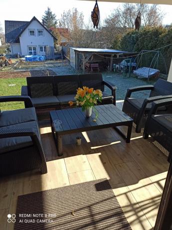 Meble Ogrodowe Meblobranie CTL7 z podnoszonym stolikiem Grafit