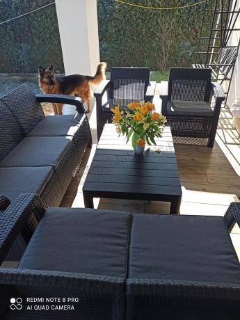 Meble Ogrodowe Meblobranie CTL7 z podnoszonym stolikiem Grafit