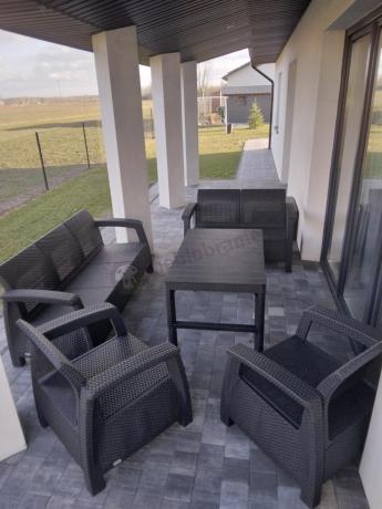 Meble Ogrodowe Meblobranie CTL7 z podnoszonym stolikiem Grafit