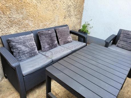 Meble Ogrodowe Meblobranie CTL7 z podnoszonym stolikiem Grafit