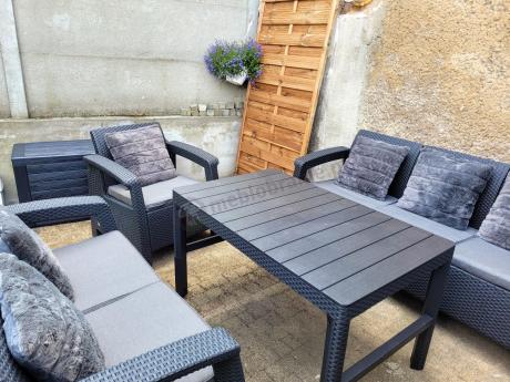 Meble Ogrodowe Meblobranie CTL7 z podnoszonym stolikiem Grafit