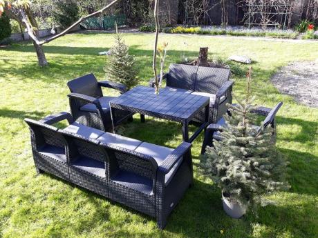 Meble Ogrodowe Meblobranie CTL7 z podnoszonym stolikiem Grafit