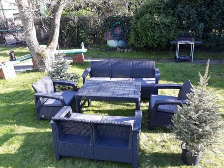 Meble Ogrodowe Meblobranie CTL7 z podnoszonym stolikiem Grafit