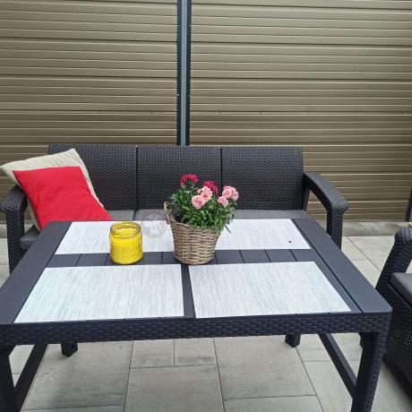 Meble Ogrodowe Meblobranie CTL7 z podnoszonym stolikiem Grafit