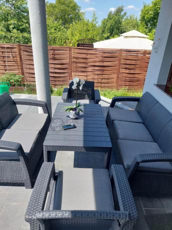 Meble Ogrodowe Meblobranie CTL7 z podnoszonym stolikiem Grafit