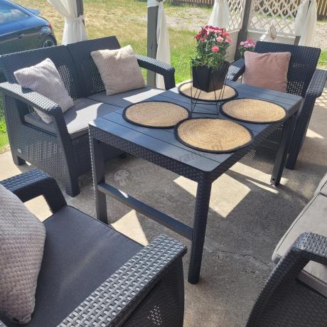 Meble Ogrodowe Meblobranie CTL7 z podnoszonym stolikiem Grafit