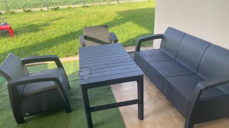 Meble Ogrodowe Meblobranie CTL7 z podnoszonym stolikiem Grafit