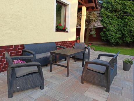 Meble Ogrodowe Meblobranie CTL7 z podnoszonym stolikiem Grafit