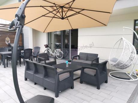 Meble Ogrodowe Meblobranie CTL7 z podnoszonym stolikiem Grafit