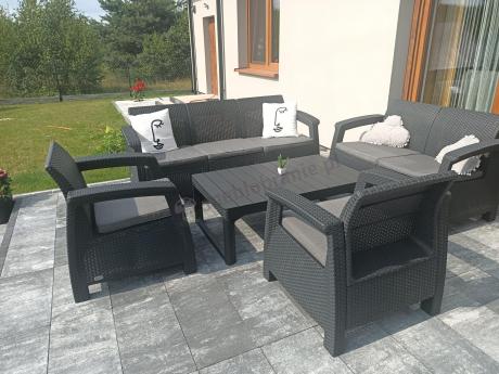 Meble Ogrodowe Meblobranie CTL7 z podnoszonym stolikiem Grafit