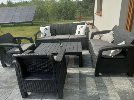 Meble Ogrodowe Meblobranie CTL7 z podnoszonym stolikiem Grafit