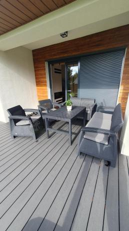 Meble Ogrodowe Meblobranie CTL7 z podnoszonym stolikiem Grafit