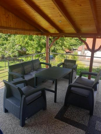 Meble Ogrodowe Meblobranie CTL7 z podnoszonym stolikiem Grafit