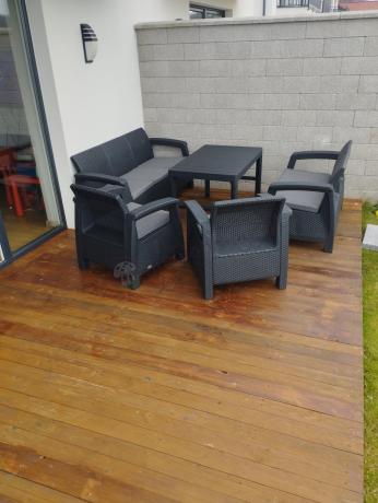 Meble Ogrodowe Meblobranie CTL7 z podnoszonym stolikiem Grafit