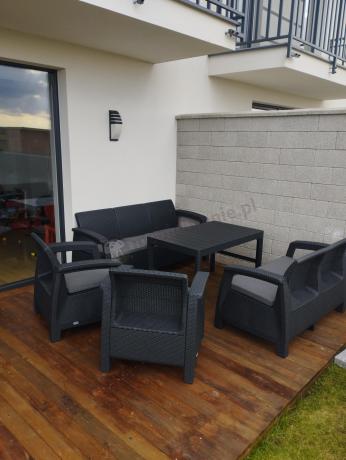 Meble Ogrodowe Meblobranie CTL7 z podnoszonym stolikiem Grafit